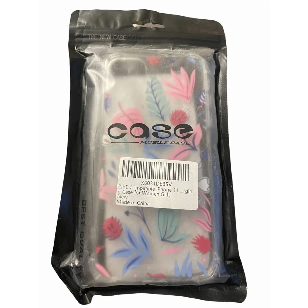 iPhone 11 Case - Tropical Floral & Leaf Pattern - Clear Protective Cover